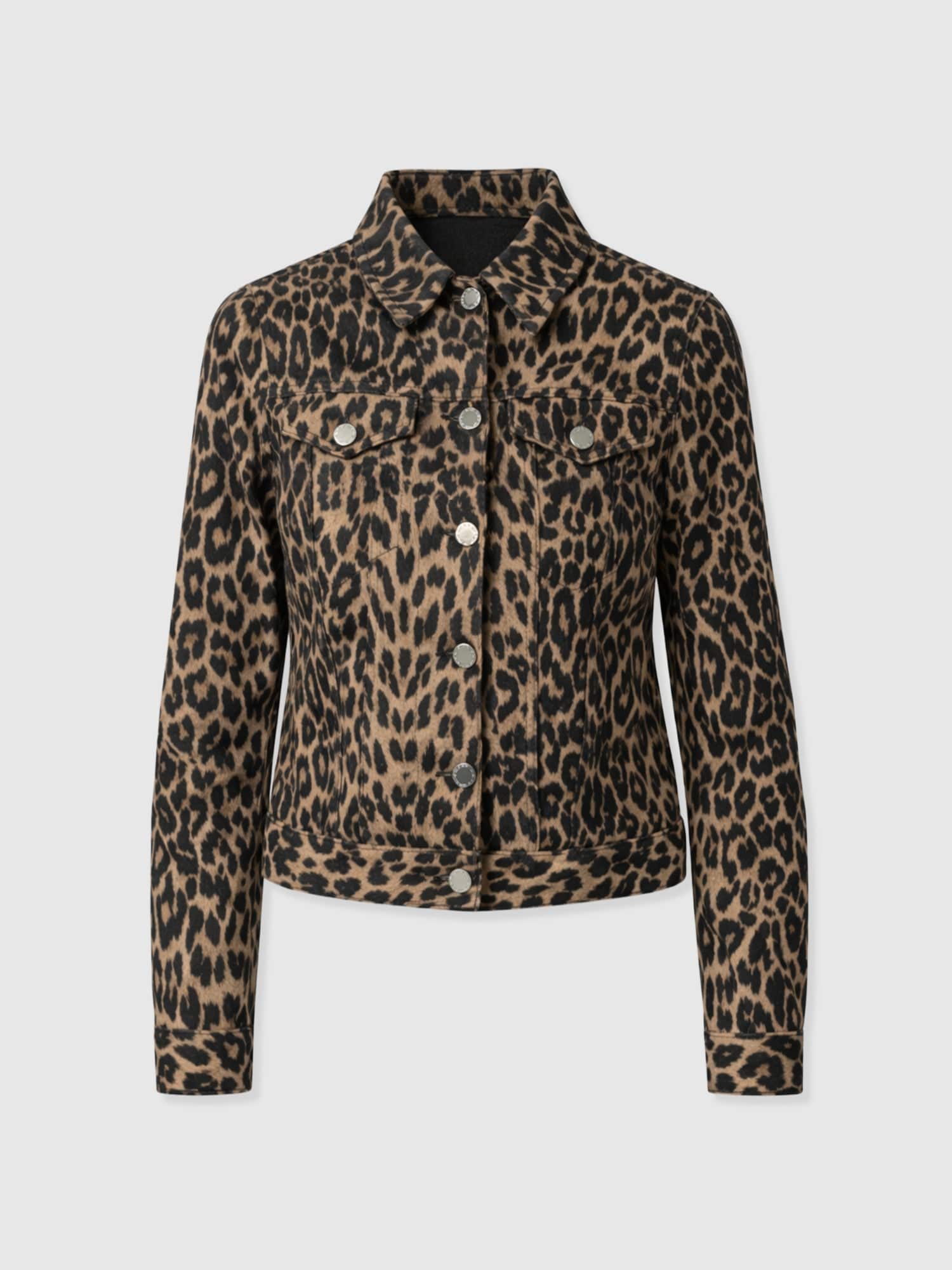 Bowie Denim Jacket - Leopard - Women's Jackets | Saint + Sofia® USA